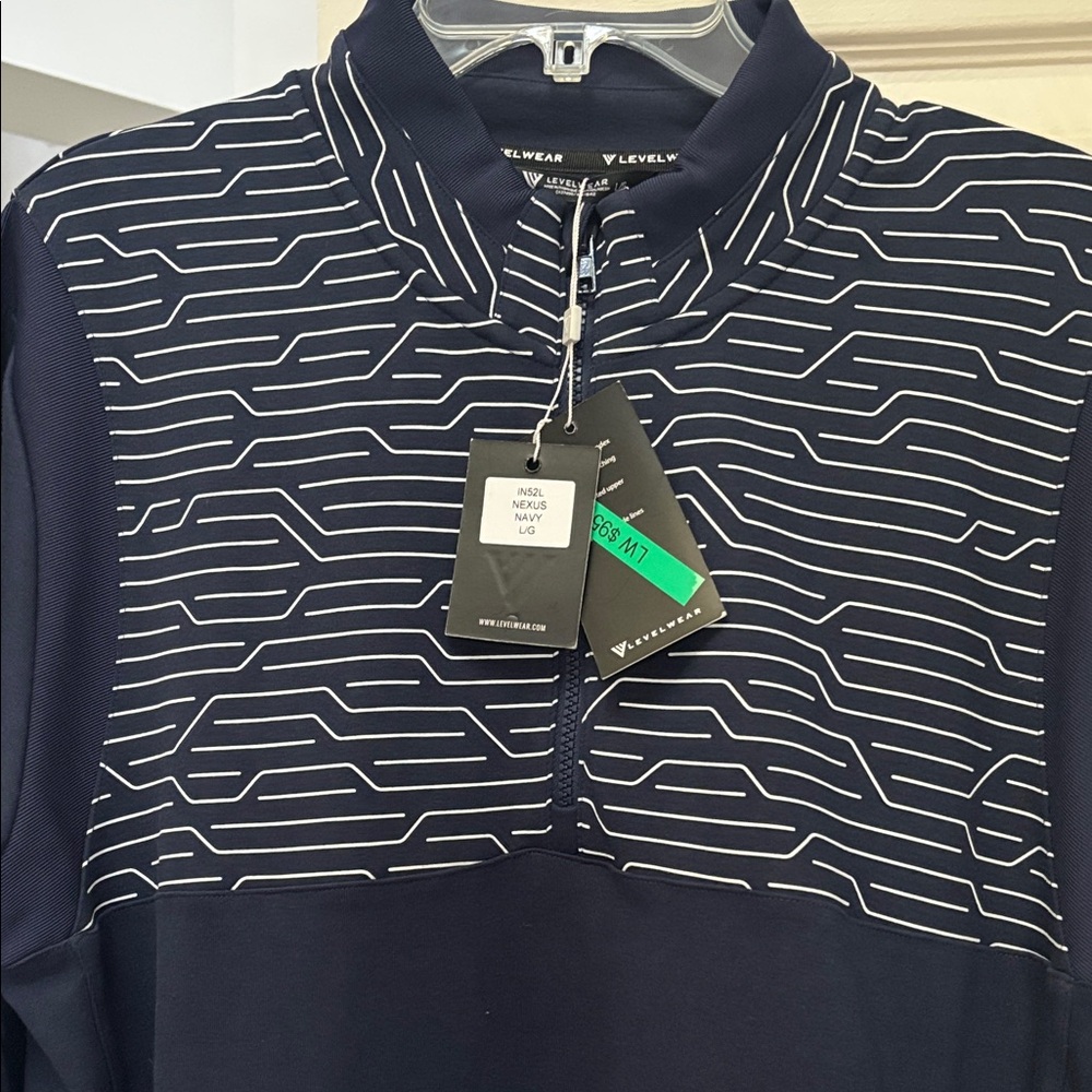 Levelwear Men's Navy Patterned Golf jacket